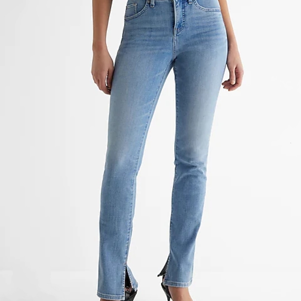 ❌Women's Light Blue Leg Slit Jeans❌